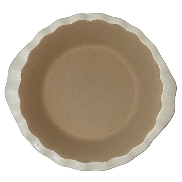 The Pampered Chef New Traditions Stoneware Deep Dish Pie Plate Vanilla - Picture 5 of 12